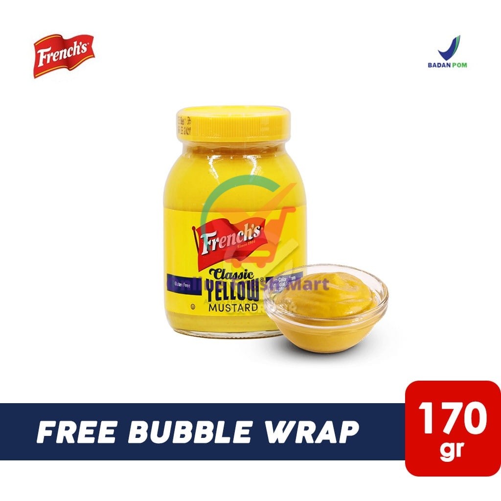 

French's American Classic Yellow Mustard / Frenchs Mustard [Botol Kaca 170 gr] - Online Frseh Mart Denpasar