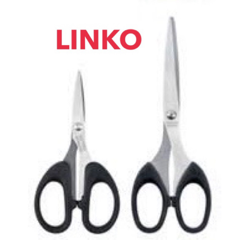 

Gunting Stainless LINKO Ukuran Kecil & Sedang Hitam / Gunting Serbaguna Gunting Kertas Kain