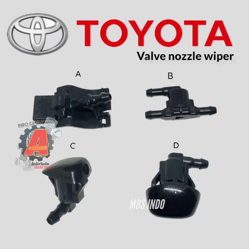 VALVE NOZZLE WIPER TOYOTA UNIVERSAL . PALEP SLANG AIR WIPER TOYOTA  . PENGHUBUNG SLANG WIFER . PENYE