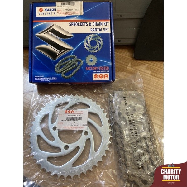 GEAR GIR RANTAI SET SATRIA FU 150 LAMA UNTUK TAHUN 2012 KE BAWAH ORIGINAL ORI ASLI SUZUKI SGP 27000-