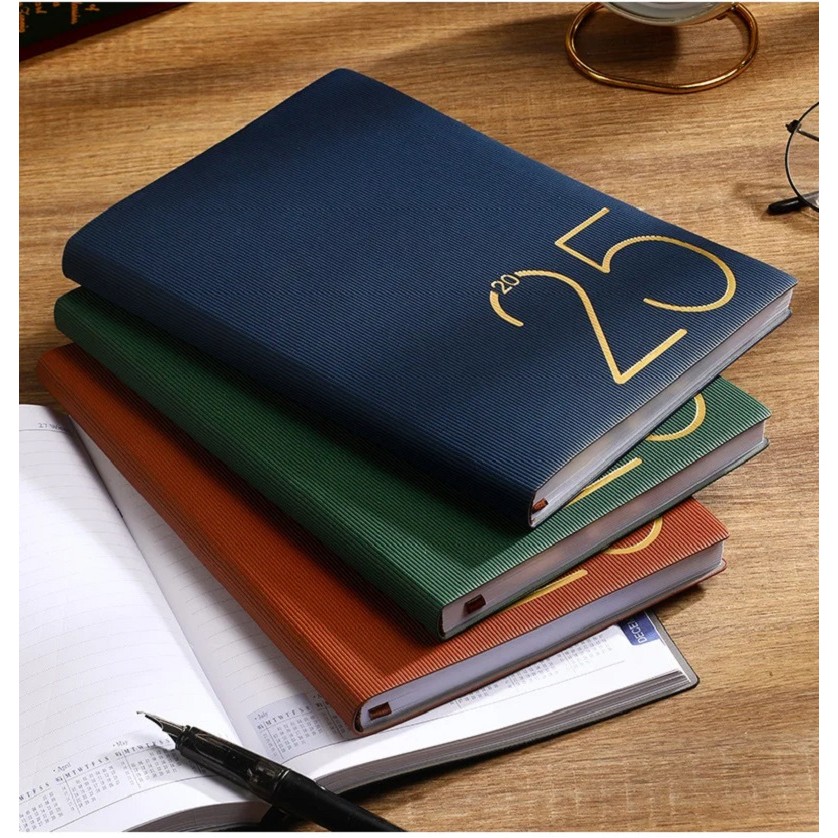 

A5 Notebook PU Leather Cover 2025 Weekly Planner Agenda Notepad Student Stationery And Office Supplies Memo Pad Daily Book