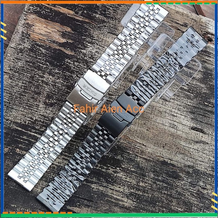 TALI JAM STRAP RANTAI SEIKO LURUS 20MM 22MM STAINLESS STEEL SEIKO - Silver, 22mm