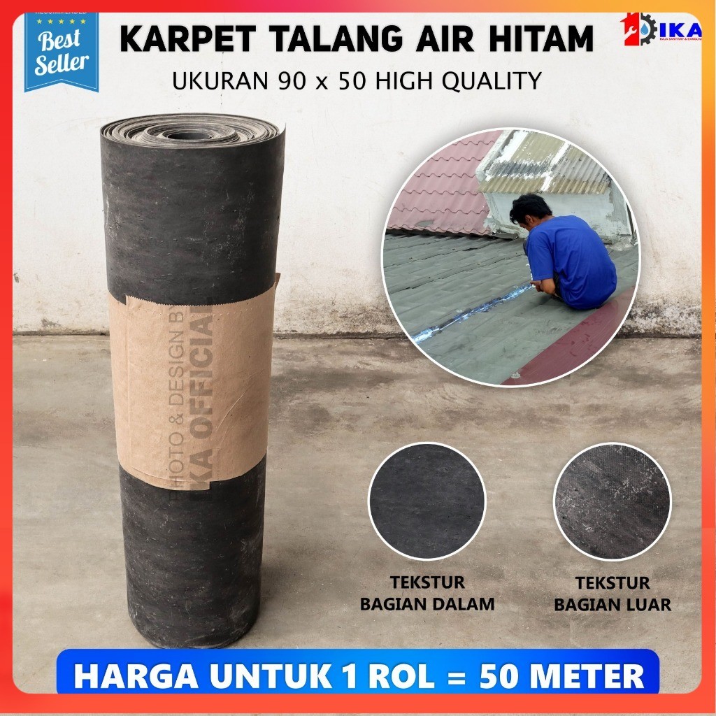 Karpet Talang Air Hitam Elastis 1 ROLL (50mtr) ukuran 90 (Actual 86cm) READY  karpet talang air hita