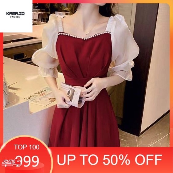 Baju Korea dress korea style2024/dress wanita/dress middi korea/ baju wanita termurah/glize dress/dr