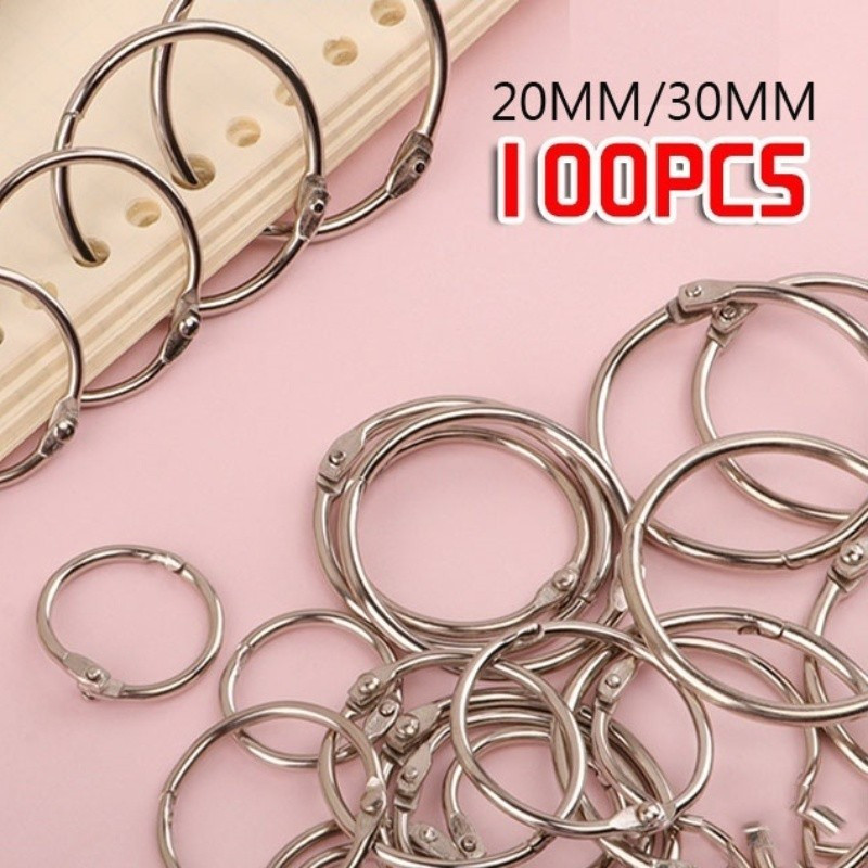 

20mm 30mm Binder Ring Besi Ring Buku Sampel Buka Tutup Bahan Logam Galvanis 100 Buah