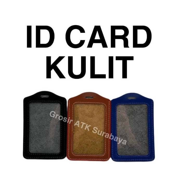 

( StaWorld / DAPAT 1 IDCARD ) ID CARD KULIT / Id Card Holder Tempat Name Tag Kulit Sintetis Imitasi Bagus Murah