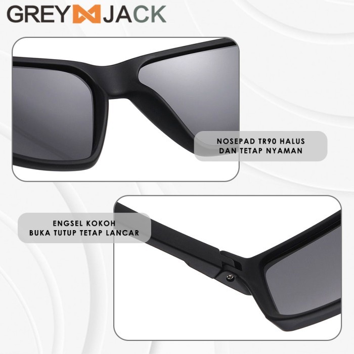 promo ✨ -Grey Jack Kacamata Hitam Sunglasses Polarized Anti Silau UV400 3060 - NHT VISION1