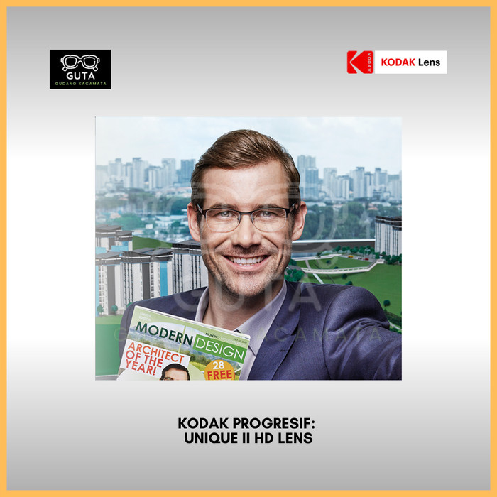 Lensa Kacamata Progresif Kodak Unique II HD Night vision Original