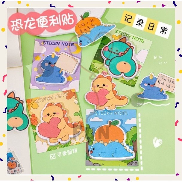 

FF PROMO - Sticky Notes Tempelan Kertas Untuk Catatan Anak Motif Dino Lucu Mini Notes Karakter Dinosaurus Lucu