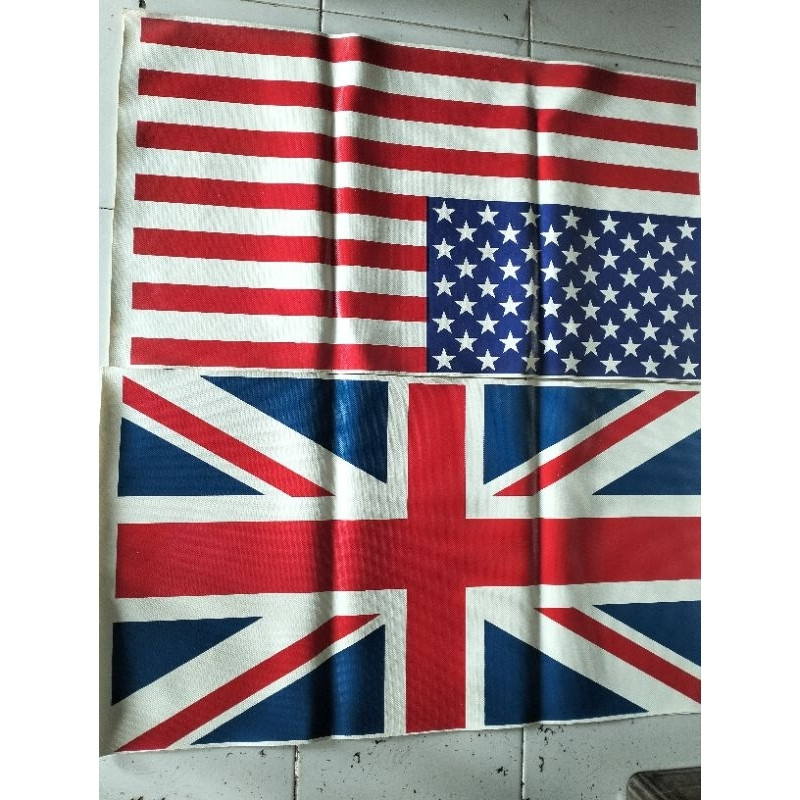 Cover Jok Motor Lembaran motif Bendera Inggris dan Amerika
