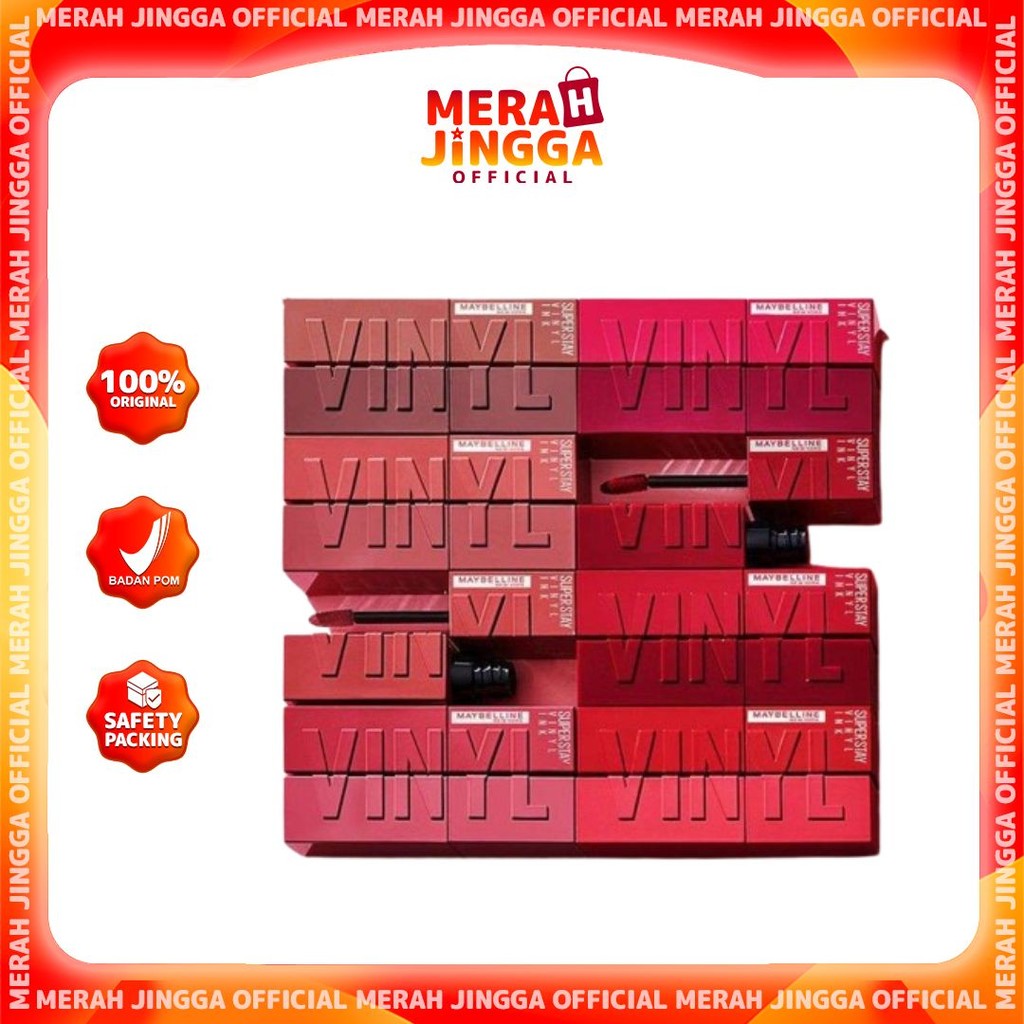 Maybelline Superstay Vinyl Ink - Liquid Lipstik Lipstick Make Up Lip | Merah Jingga Official