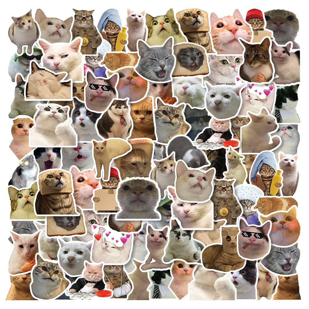 

50Pcs/Bag,Funny Animals Stickers,Waterproof Be Suitable For Skateboard DlY Luggage Laptop Phone Creative Stationery ToysColor