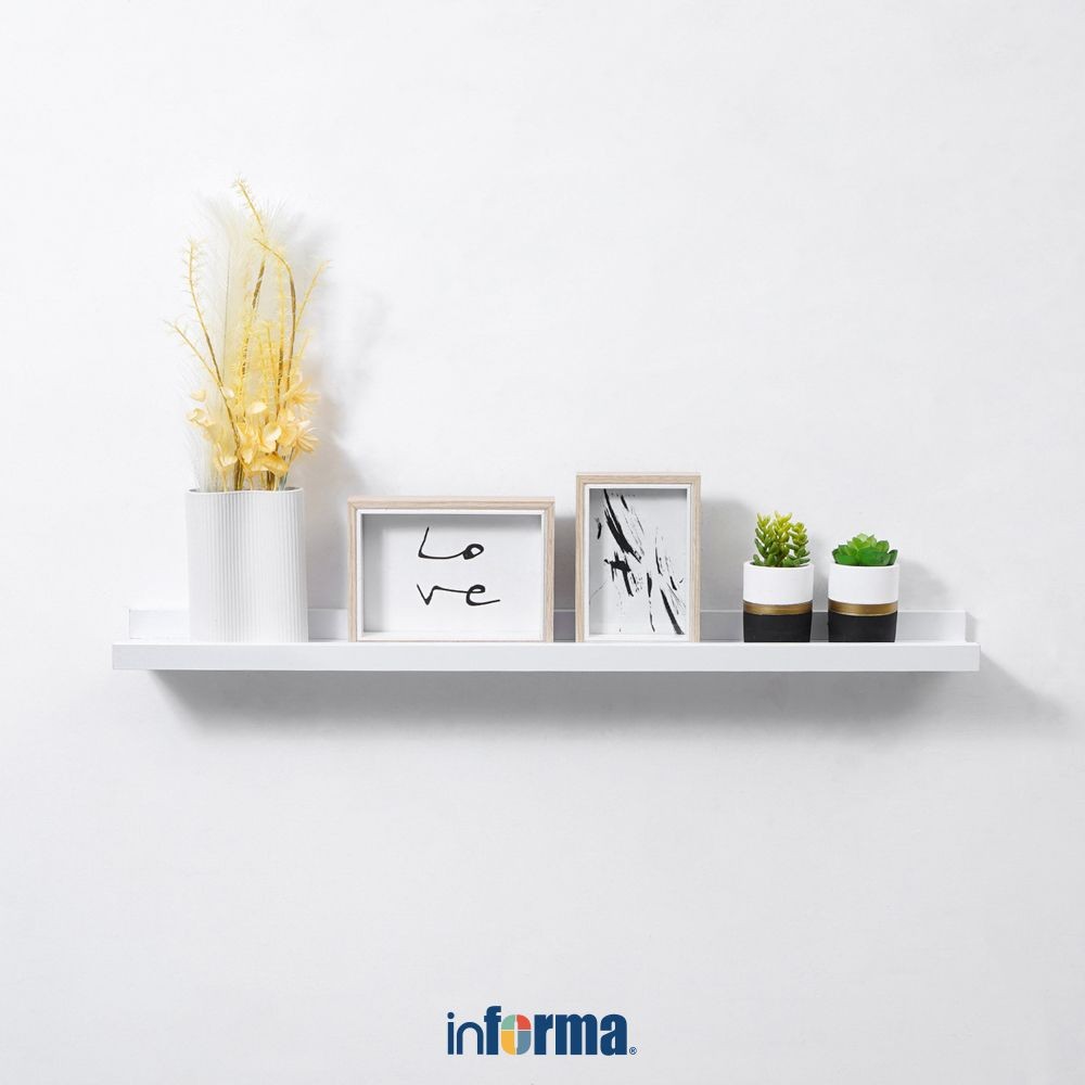 Informa Doland 80 cm Rak Dinding - Putih Decorative Wall Shelf Rak Tembok Serbaguna Ambalan Dinding 