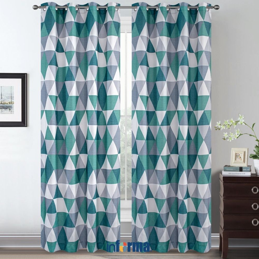 Informa 140x250 cm Set 2 pcs Gorden Microfiber Triangle Tirai Kerai Hordeng Kain Penghalang Cahaya J