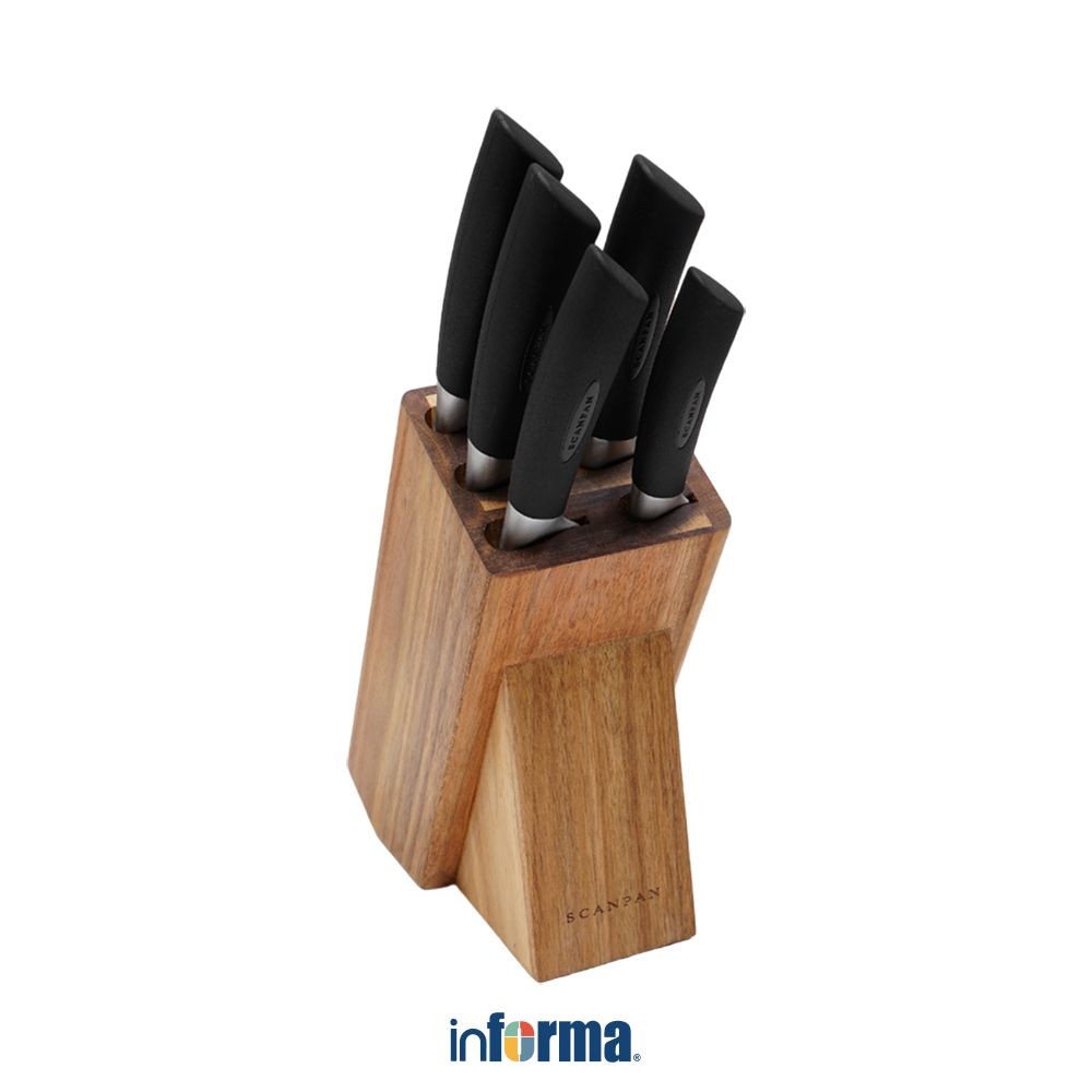 Informa Scanpan Sax Set 6 Pcs Pisau Dapur Dengan Block Penyimpanan Knife Set Cooking Knife Set Pisau