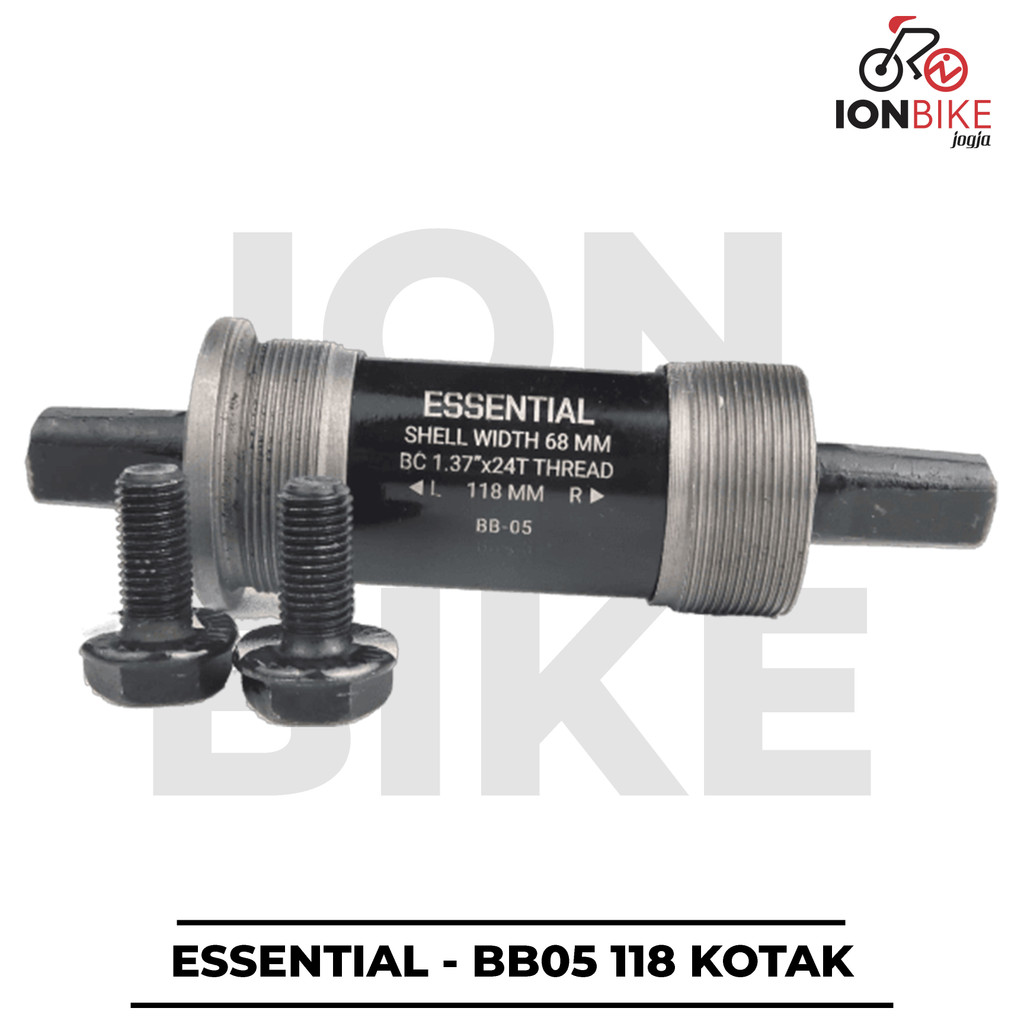BB Kotak Essential 118 Bottom Bracket Sepeda 118mm mm As Tengah MTB Gunung Lipat Balap Murah Square 