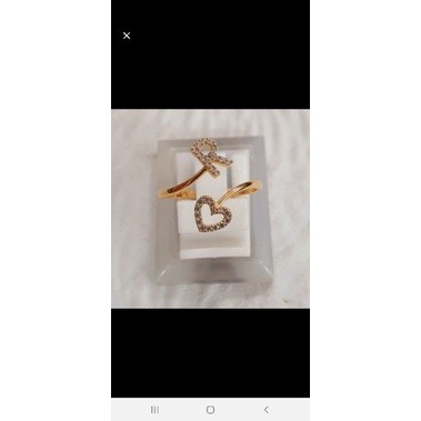 cincin huruf R boxer emas 70% 700 70 %