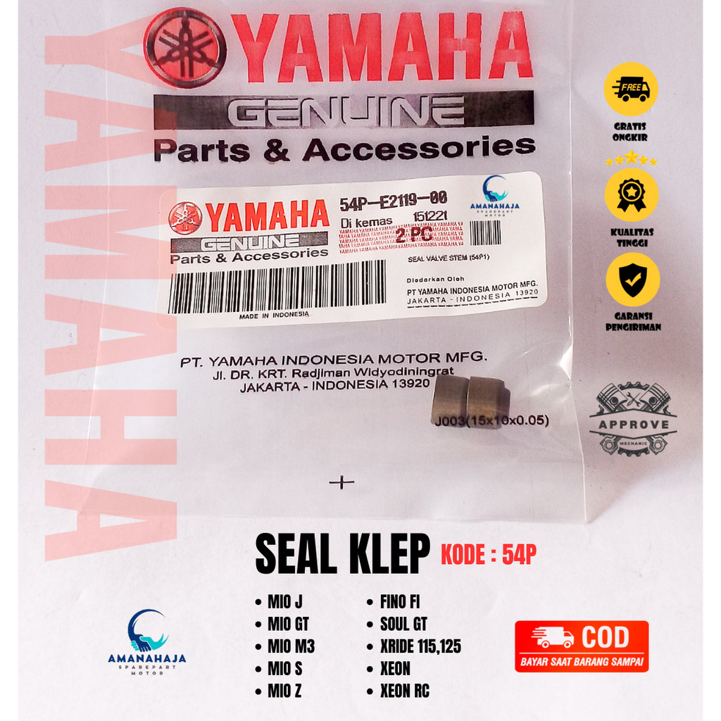 ( GARANSI ) ORI SEAL KLEP MOTOR  MIO J / MIO M3 (54P) | SEAL VALVE STEM | SPAREPART ORIGINAL   SUKU 