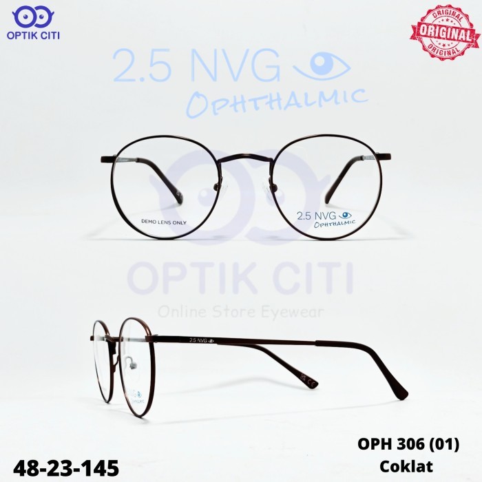 Frame Kacamata Pria Wanita Bulat NVG 306 by Essilor Original