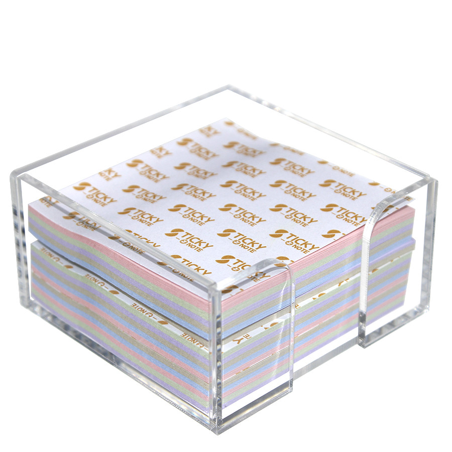 

Acrylic Sticky Note Holder, 3 x 3 Crystal Clear Acrylic Notepad Holder Acrylic Sticky Note Dispenser for Office Desk Organizer