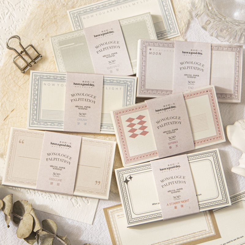 

30Sheets Memo Pad Memo Book special paper light retro message DIY Decorative Material Paper Writing Pads Sticky Scrapbooking