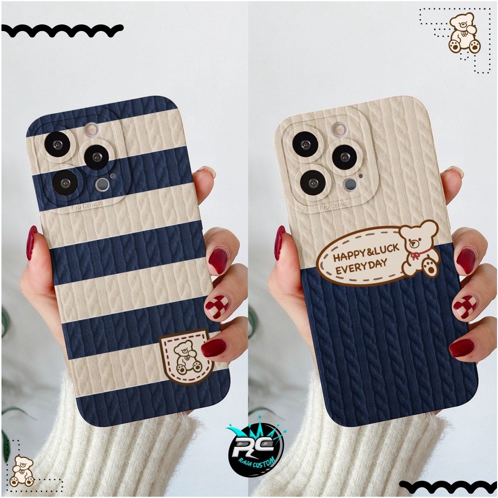 CUSTOM CASE SOFTCASE SILIKON PROCAMERA HAPPY BEAR CUSTOM VIVO Y12 Y16 Y12S Y20 Y21S Y91 Y91C V25 V25