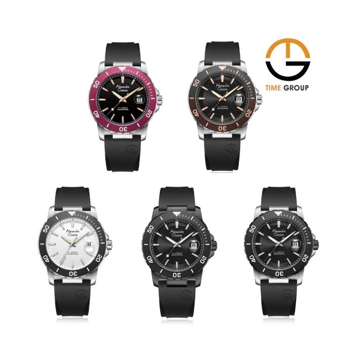 JAM TANGAN PRIA ALEXANDRE CHRISTIE AC6141 AC 6141 MAR AUTOMATIC RUBBER STRAP ORIGINAL
