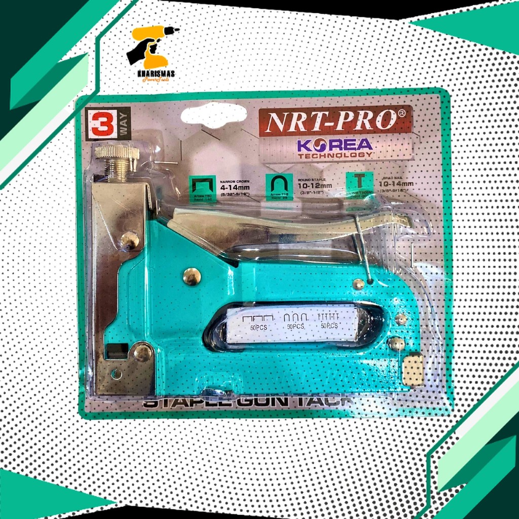 

STAPLER GUN TACKER / STAPLES PAKU TEMBAK MANUAL HAND TRACKER 3 in 1 NRT-PRO