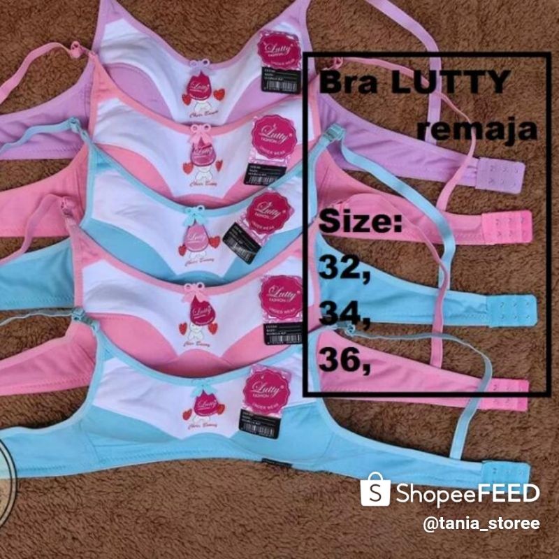 Mini bra merek lutty/bra lutty remaja bahan katun tampa kawat/bh abg/bra pelajar