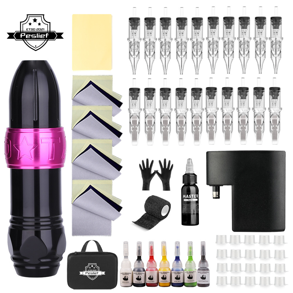 Tattoo Machine Kit Tattoo Gun Kit Tattoo Pen Kit for Beginners Rotary Tattoo Machine Pen Kit Complet