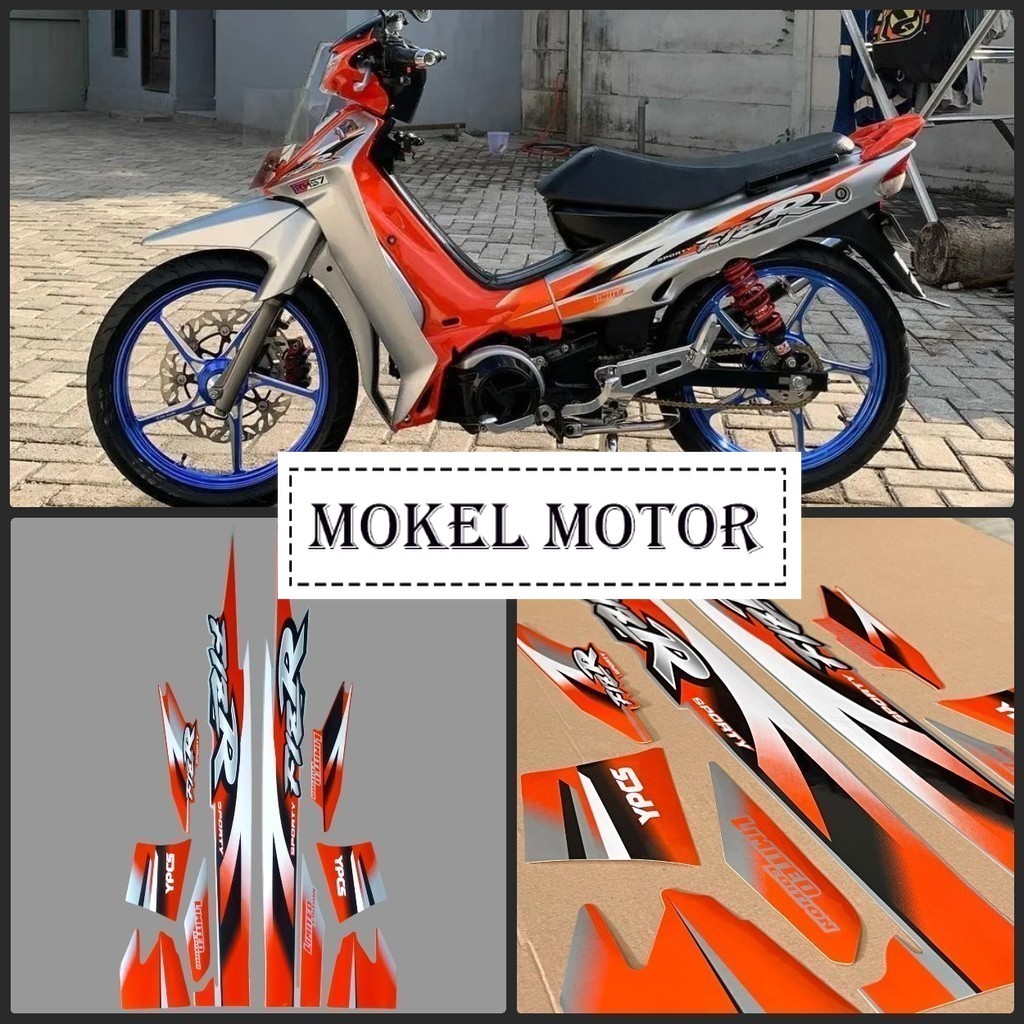 Striping stiker polet list motor fizr fiz r f1 zr sporty dual tone limited edition 1999 oren silver 