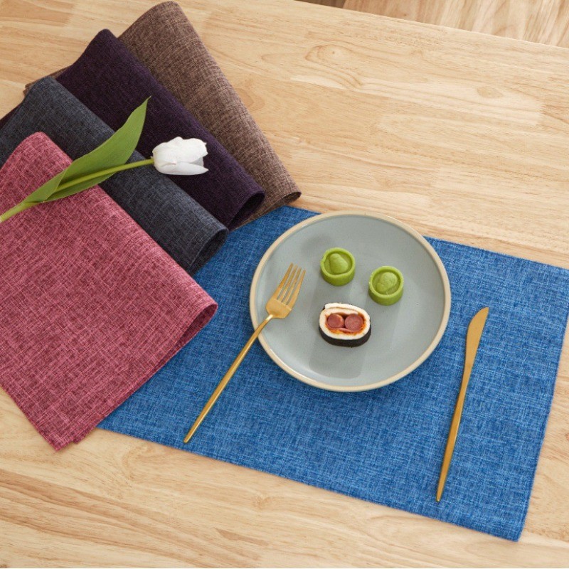 

4pcs Linen Placemats Heat Resistant Table Mats for Dining Ideal for and Cafes Home Living Room Kitchen Party Restaurant Placemat