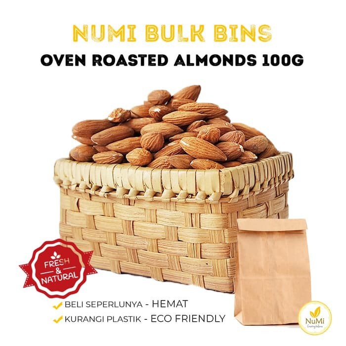 

100G Roasted Almond Kacang Almond Panggang - NUMI BULK BIN