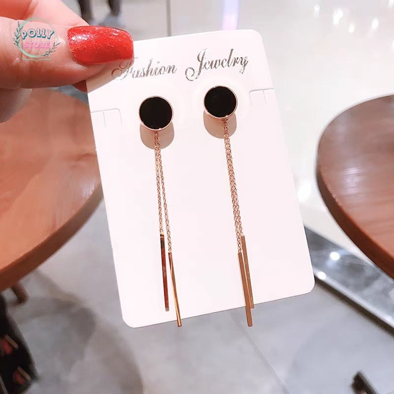 anting tindik/tusuk titanium fashion bulatan hitam jurai 2 Bisa Cod