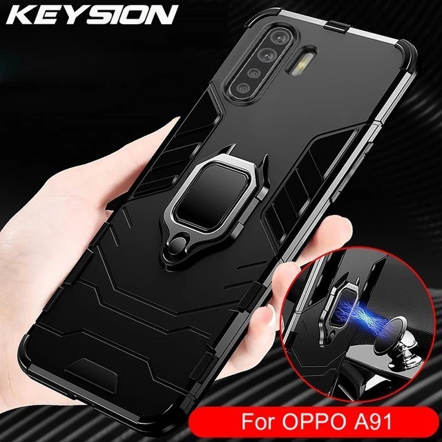 CASE OPPO RENO 3 / OPPO A91 IRING CASE ROTARY STANDING PHONE SLIM FIT CASE - IRING-CASE