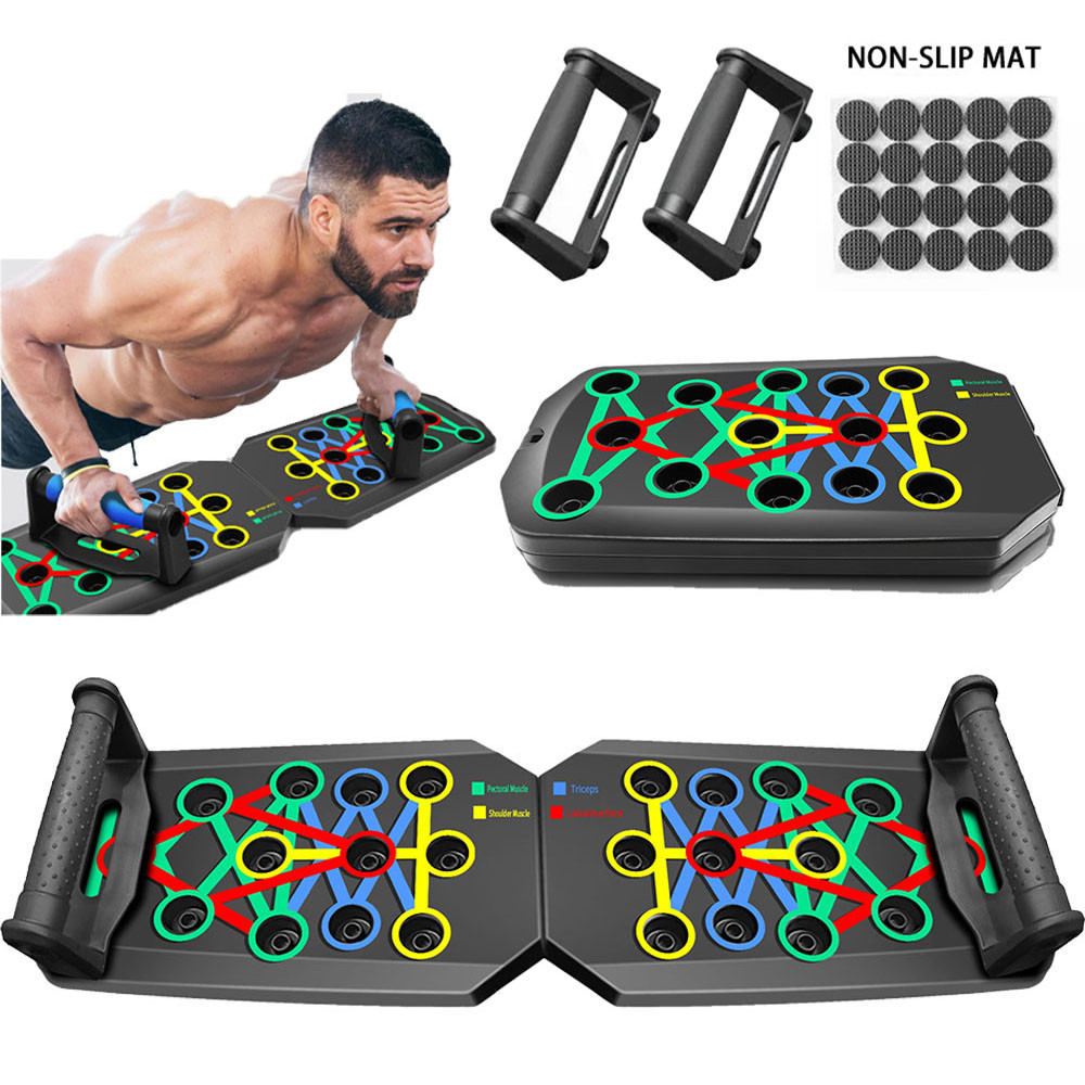 Portable Multifunctional Push-up Board Set With Handles Foldable Fitness Equipment For Chest Abdomen