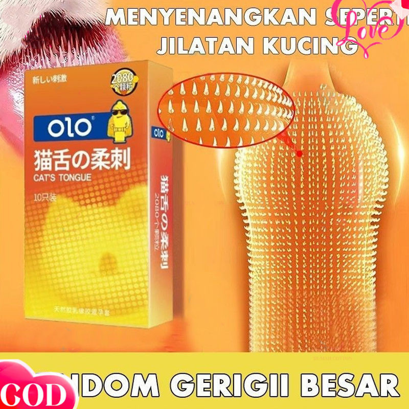 sale 10pc/Box Condom Bergerigi Lidah Kucing Duri Bulu Kasar Kondom Sutra Bergerigi Kondom Bergrigipe