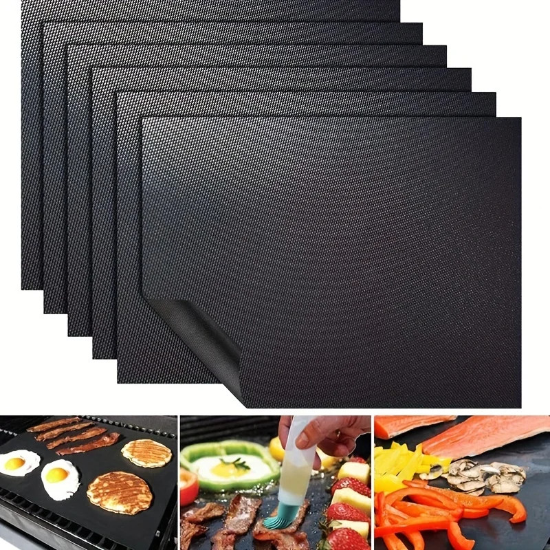 BBQ Mats Oven Liners Reusable Baking Mats Non-stick Teflon Outdoor Party Protective Mats Kitchen Too