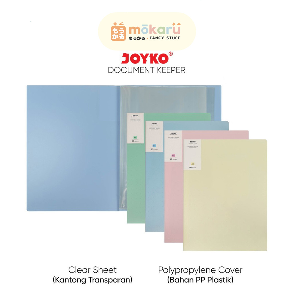 

Joyko Document Keeper Clear Holder A4 20 Pocket / Map File Dokumen Folder Warna Pastel Murah Berkualitas