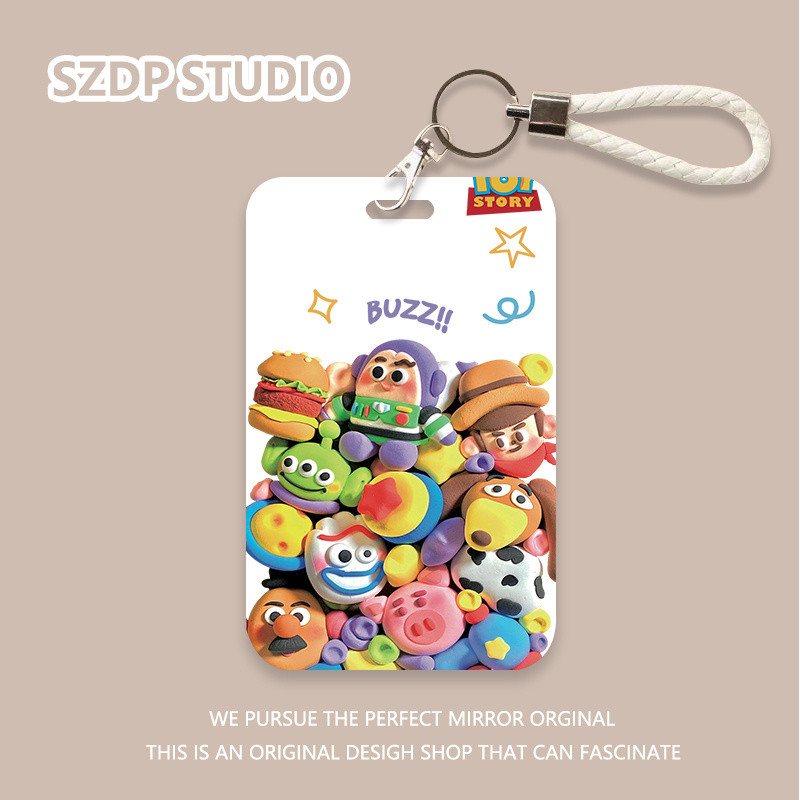 

ID CARD Penutup pelindung gantungan kunci terintegrasi pola mainan kartun kawaii lucu penutup pelindung kartu bank kartun Korea penutup pelindung kartu ID kartu bus