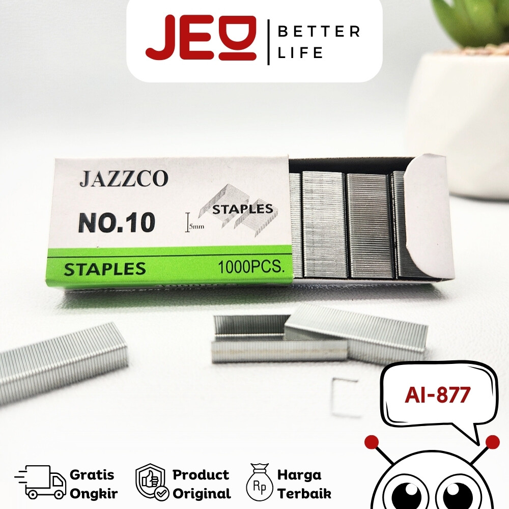 

1 BOX isi 10 pak 10,000 Pcs Staples Isi Stapler Refill Stapler JAZZCO No. 10