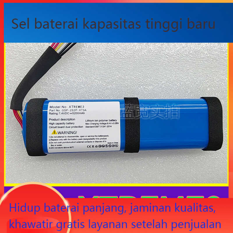 Sel baterai kapasitas penuh yang cocok untuk baterai Xtreme3 jbl drum pertempuran 3 baterai Kapsitas