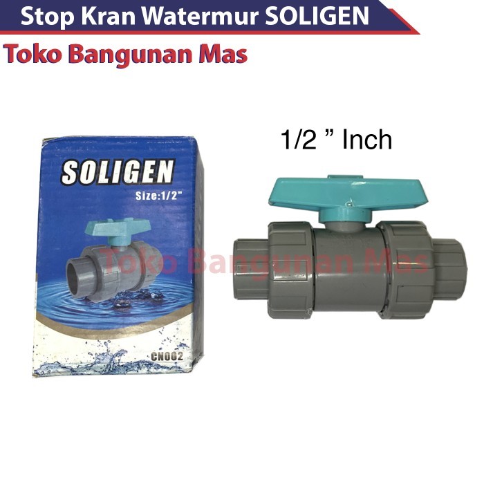 Ball Valve Watermur SOLIGEN 1/2 Inch  Stop Kran Water Mur Keran CN 002