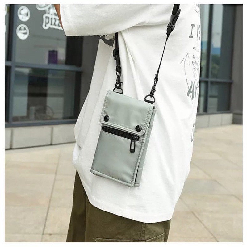 (MGS) Tas Selempang Kecil Pria Wanita Gantung Leher Tas Tempat Hp DAn Uang Pocket Hp Slempang Mini T