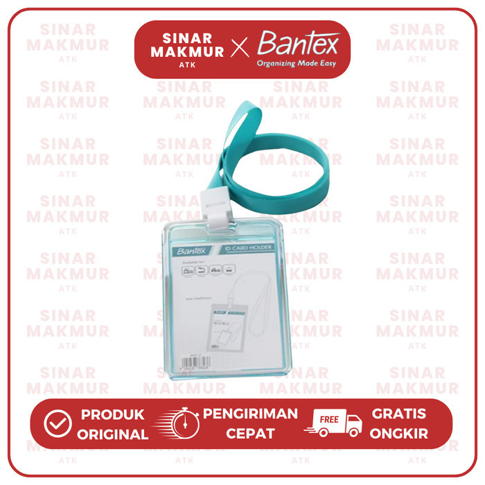 

Lanyard ID Card/IC Holder/Gantungan Kartu ID/Name Tag Potrait Plastik/Mika Transparan Bantex 8868 (Pcs)