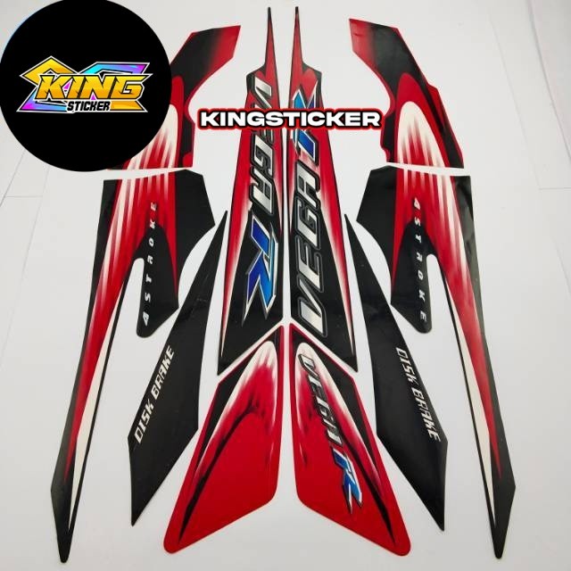 Striping Yamaha Vega R New Hitam Merah 2006 2007