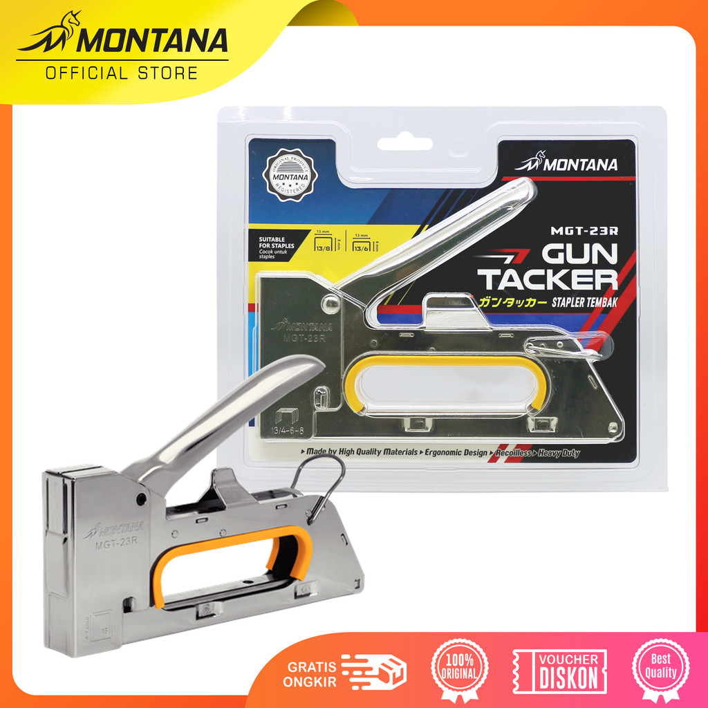 

MONTANA Gun Tacker Stapler Tembak 17.5x8x2.2 Cm Hekter Staples MGT-23R