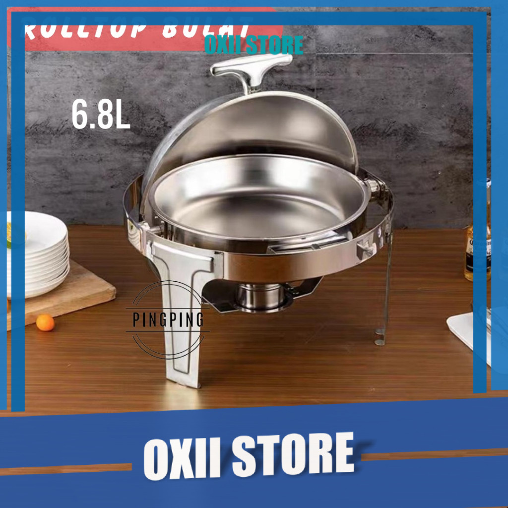 RollTop Bulat Prasmanan / RollTop Segi Oval Stainlees Steel/prasmanan set stainless/tempat prasmanan