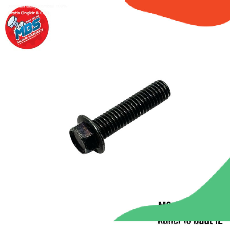 grosir bos baut MBS baut 12  Baja Kunci M8x30mm flange topi kuci 10 drat 12 panjang 3cm