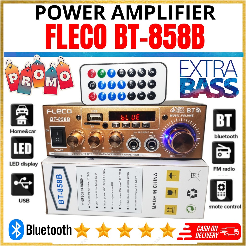 POWER AMPLIFIER / POWER AMPLIFIER WIRELESS / AMPLIFIER BT / POWER AMPLIFER WIRELESS FLECO B-858B~PLS